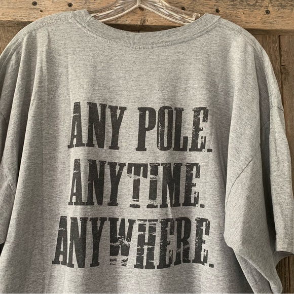 Men’s 2XL Vintage BAYSIDE LINEMAN Electrical Pole Work T-Shirt Gray Heather USA - Picture 7 of 11